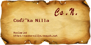 Csóka Nilla névjegykártya